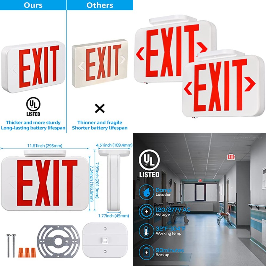 Emergency Exit Sign - Светодиодный указатель выхода, аварийный светильник с